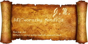 Jávorszky Metód névjegykártya